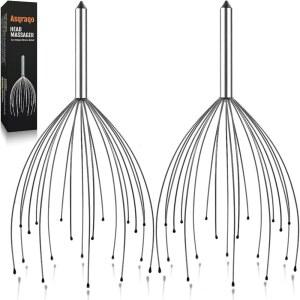 아스크라코 스타킹 스터퍼, 두피 마사지기 2팩, 손가락 손 마사지 팅글 20개, 깊은 이완, 스트레스 해소 및 모발 자극을 위한 헤드 크리스마스 선물