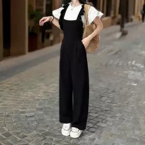 여성 여름 프릴 민소매 스트레이트 점프슈트 37000731)