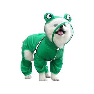 마논 로사 강아지 비옷 방수 및 빠르게 건조되는 후드와 목줄 구멍 귀여운 후드 비 폰초 장비 소형 대형견 (개구리,XX-대형)