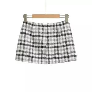 마르소 치마 가을 A라인 로우 컬러 여성미니스커트 체크 앤티크 UNO3