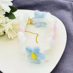 꽃무늬강아지목걸이 반려동물 L목 애견 용품 개목 턱받이 귀여운패션 패션옷 웃긴 초커 펫목