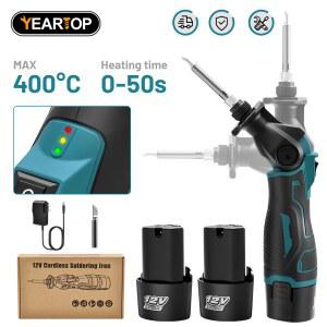 전기 납땜 인두 조절 가능한 온도 일정한 휴대용 스마트 빠른 가열 디지털 용접 스테이션 30W 12V 배터리용 무선인두기