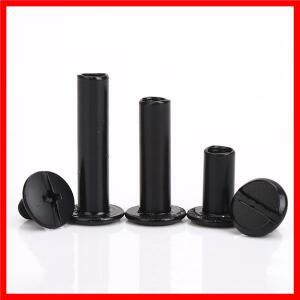 10pcs 금속 바인딩 시카고 나사 매트 블랙 스터드 리벳 사진 앨범 데스크 메뉴 지갑 패스너 용 슬롯 형 벨