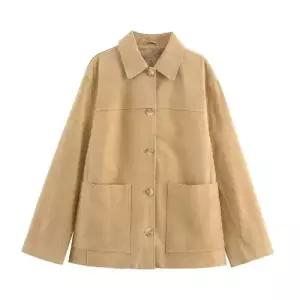 마킷5 여성용 캐주얼 자켓 정장 상의 세무 질감 긴팔 코트 JEN1