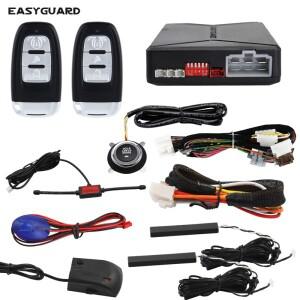 이지가드 원격 엔진 시동 푸시 단추 정지 pke 스 엔트리 시스템 자동 충격 경보 경고 dc12v