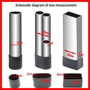검정/흰색 타원형 플라스틱 직사각형 엔드 캡 튜브 삽입 플러그 테이블과 의자 댄 모양의 발 장식 먼지 커