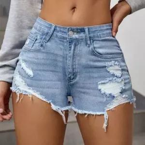 아브릴 바지 데님 반바지 숏 디스트로이드 빅사이즈 와이드 여성데님반바지 하이웨스트 슬림핏 스판 A라인