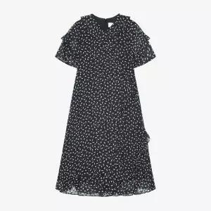 [하프클럽/신원아울렛]프릴 플라워 랩 원피스 BKOAE2557 H