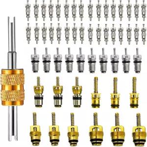 58피스 밸브 에어컨 코어 R12 R134A R410 자동차 A/C 스템 황동 냉동 타이어 등