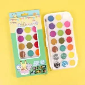 붓 팔레트 고형 그림물감 21색세트