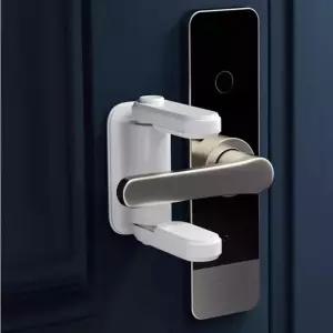 문고리 잠금 장치 무타공 안전고리 [문 열림 방지 고양이 아기 못열게 현관문 방문 스토퍼 손잡이 도어락]