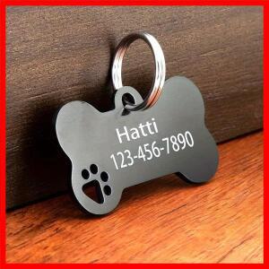 개인 맞춤 각인 고품질 강아지 고양이 인식표 (이름 및 전화번호 포함) 뼈 모양 애완동물 펜던트 반려동물