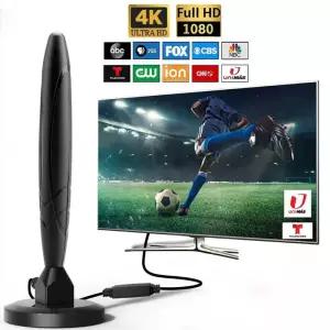 실내 디지털 HD TV 안테나 350 마일 장거리 신호 부스터 4K 1080P 증폭기 무료 보기 ATSC/DVB-T/ISDB