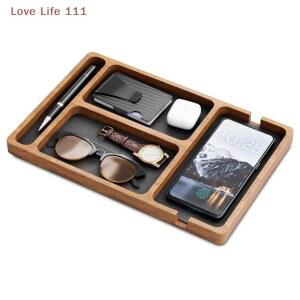 나무 사무실 수납함 원목 칸막이 데스크탑 휴대폰