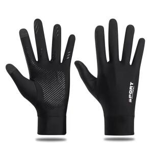 남녀공용 터치스크린 미끄럼 방지 장갑 야외 낚시 방수 자외선 차단 장갑 여름 아이스 실크 얇은 사이클링