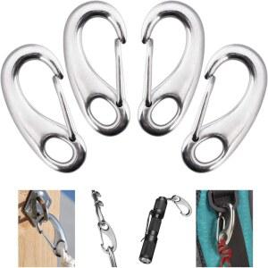STAINLESS ST MULTIFU IONAL EGG SHAPE QUI BELT SNAP CARABINER CAM HIKING HOOKS LEASE MARINE HOOK SPRING