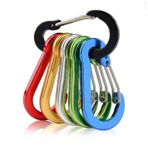 6PCS CARABINER CLIP ALU NUM ALLOY PA CAM HIKING LO HOOK KE OUTDOOR AIN LE SNAP BU BA MULTI FISHING TOOL RING