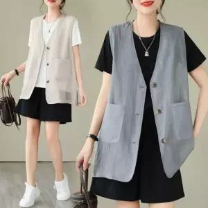 은창]망사 매쉬 마블 버튼 썸머 조끼 여름 베스트 봄 아우터 잠바 점퍼 여성 외투 루즈핏 캐쥬얼