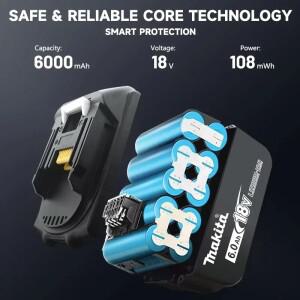 100%  Makita 18V 배터리 6AH BL1840BL1830b 리튬 교체.