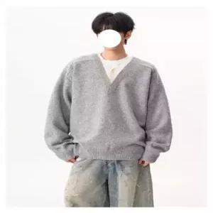 코아픽샵 남자 니트 울 가을 투피스 키작남 브이넥 올드 첸펑신구이 가짜 스웨터 고지 커플 가디건 꾹3