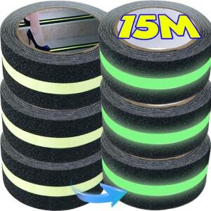 미끄럼 방지 경고 테이프 빛나는 오래 지속되는 질감 안전한 접착력 어두운 야광 간편한 절단 홈 오피스