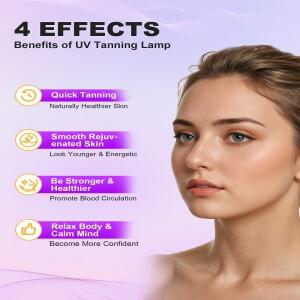 앤티크 청동 피부용 태닝 램프 아이 마스크 포함 가정용 전신 250 개 블루 라이트 460nm 일광 욕실