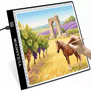 A4 비닐 추적 및 제초용 라이트 패드 3단계 조명 LED 복사 보드 트레이싱 박스 다이아몬드 아트 페인팅