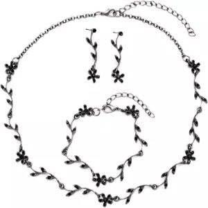 하피부이 크리스탈 목걸이 귀걸이 팔찌 신부 결혼식 주얼리 세트 들러리용 라인스톤 초커