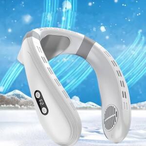 새로운 휴대용 목 팬 5200mAh 목 에어컨 충전식 반도체 냉각 팬 야외 개인 팬 웨어러블 쿨러