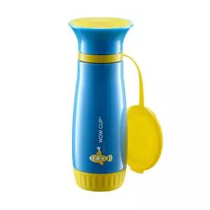 와우컵 빨대컵 스테인리스 300ml 흘림방지 자기주도 아기컵 어린이집 (뚜껑포함)-블루