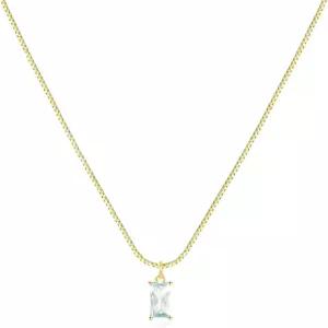 여성용 FUNEIA 다이아몬드 목걸이 14K 금 도금 에메랄드 탄생석 여성 어머니용 다인티 골드 블루 그린 큐빅