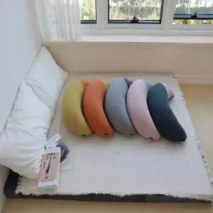 라벤더 순면 누빔 반달 미용실 독서 쇼파 쿠션 (대형)