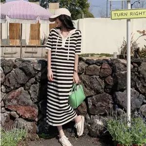 [하프클럽/끌레아]데일리 니트티 단가라 후드 니트롱원피스