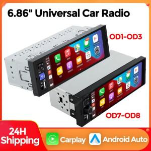 MEKEDE Navifly 6.86 인치 1 DIN 2 DIN Carplay 안드로이드 자동차 멀티미디어 비디오 MP5 플레이어 FM 라