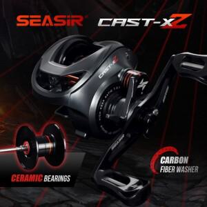 SEASIR 캐스트 X2 베이트 릴, 하이브리드 세라믹 베어링, 탄소 섬유 와셔, 듀얼 시스템, N52 브레이크 낚시