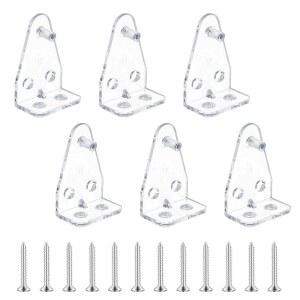 블라인드용 6피스 홀드다운 브래킷 1인치 미니 블라인드 클리어 플라스틱 홀더 하단 레일 홀드 클립 부품 교체 및 윈도우 도어용 나사 장착