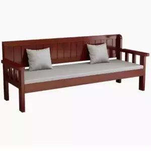 원목소파 3인 나무 소파 딱딱한 평상형 거실 벤치 카페