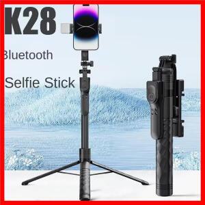 FGCLSY 2023 무선 블루투스 셀카봉 삼각대, 원격 셔터 포함, 라이브 방송 스마트폰 거치대 모노포드, K28,