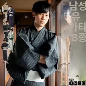 유카타 남자 의상 사무라이 전통 일본풍 온천 기모노