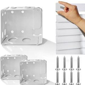 2PCS 미니 블라인드 브래킷, 메탈 윈도우 2인치 화이트 헤드레일 홀더 하이 프로파일 블라인드용