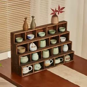 우드 컵 진열장 보관함 홈카페 장식장 찻잔 찬장 식기 인테리어 엔틱 컵진열장 미니 컵보드