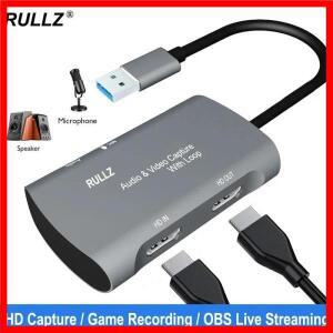 유형 C 비디오 캡처 카드 4K 1080P USB 2.0 마이크 게임 PS4 XBOX 스위치 HDMI 호환 노트북 용 라이브 스트