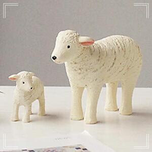 [2개구성] 양 뉴질랜드 꾸미기 장식 조각 미니 소품 모 선반 책상 2p 탁자 거실 인테리어 인형 HWB75013