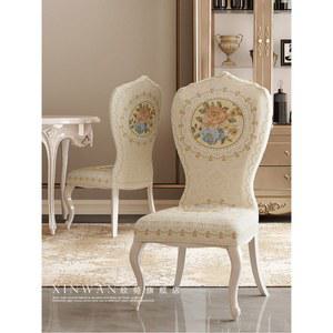 유럽풍 엔틱 의 버 플라워 패브릭 시트 인테리어 식탁의자 리폼 커버 등받이