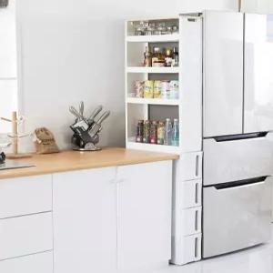 틈새 수납 주방 초대형 냉장고홈바 이동식 스낵 틈새장 빌트인 홈카페장 냉장고 키큰 부엌