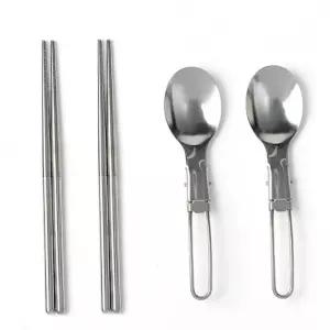 수저 접이식 수저 2인세트 케이스포함 숟가락 캠핑 등산