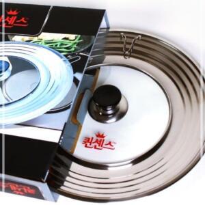 [2개구성] 멀티 강화유리 커버 리스 스텐 뚜껑 팬 후라이 냄비 덮개 레스 프라이 스테인 KWDB314E