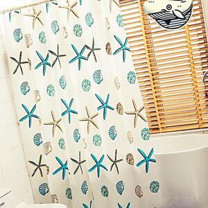 [2개구성] 씨월드 해양테마 반투명 파티션 욕조 방수 욕실 화장실 커튼 커텐 샤워 KWFH1WAS