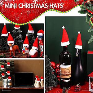 [2개구성] 이티엔커머스 산타 20개 소 와인병 인형 작은 크리스마스 데코 장식 미니 트리 모자 QWFFJATS