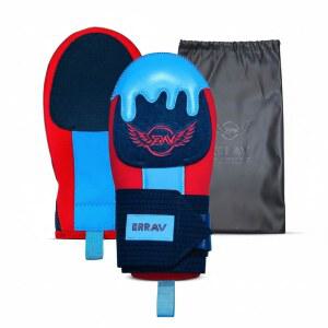 에라브 야구 슬라이딩 미트 청소년 및 성인 | 손목 보호 기능이 있는 네오프렌 핸드 가드 소프트볼용 장갑 왼손 또는 오른손용 탄성 압박 스트랩 (블루앤레드)